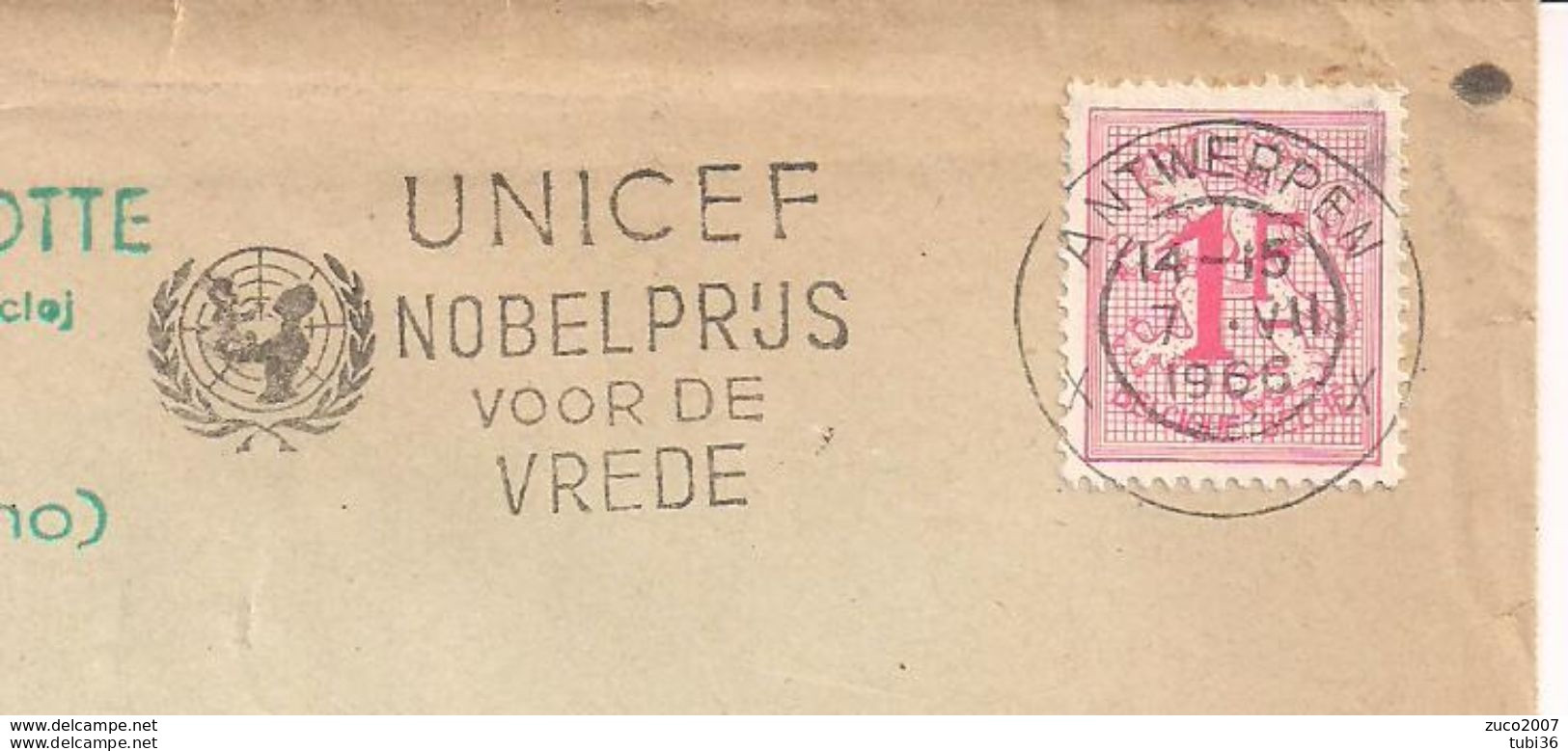 ANTWERPEN - TIMBRO  POSTE  TARGHETTA" UNICEF", 1966 - Werbestempel