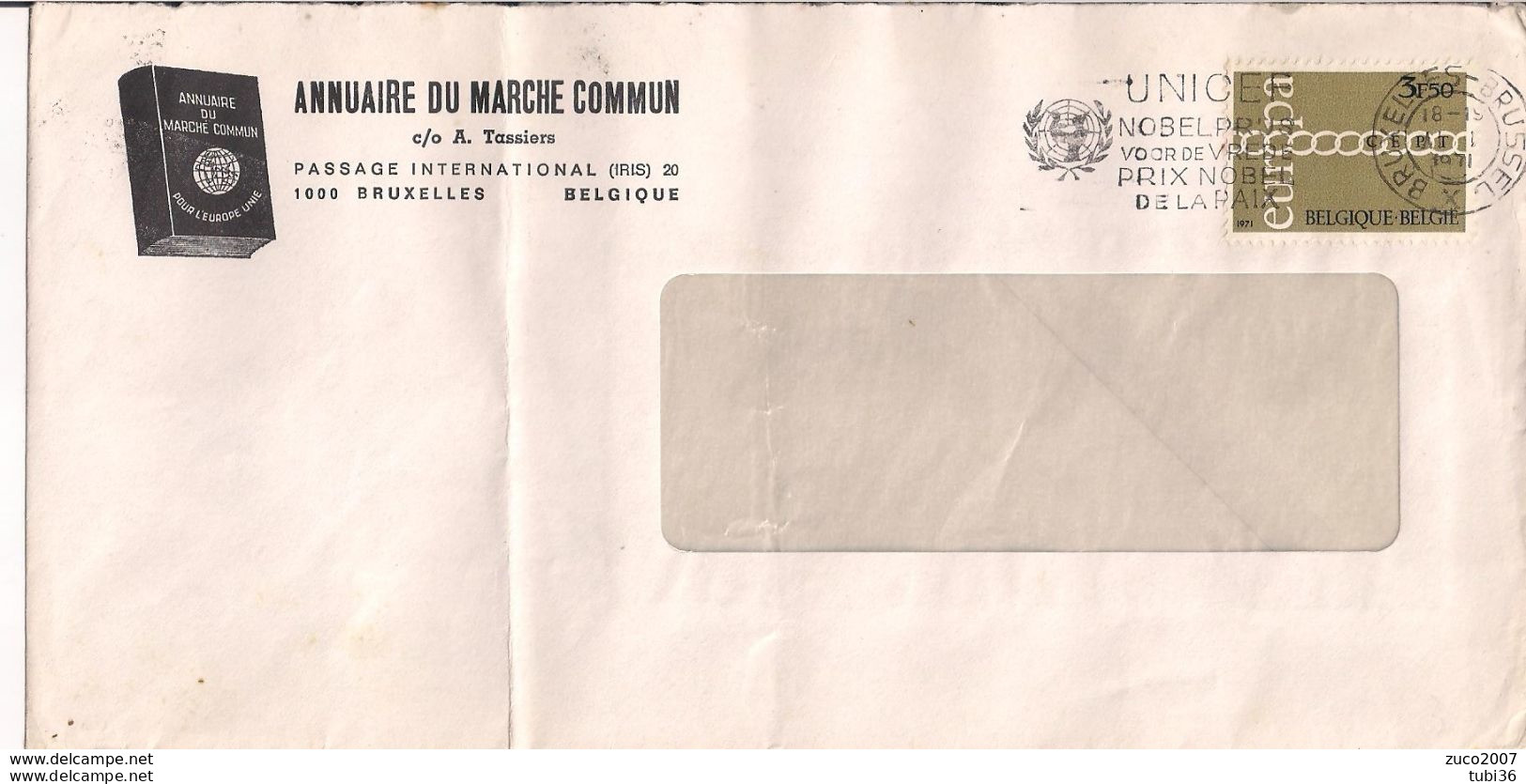 BRUXELLES - TIMBRO POSTE TARGHETTA"UNICEF" 1971, - Sellados Mecánicos