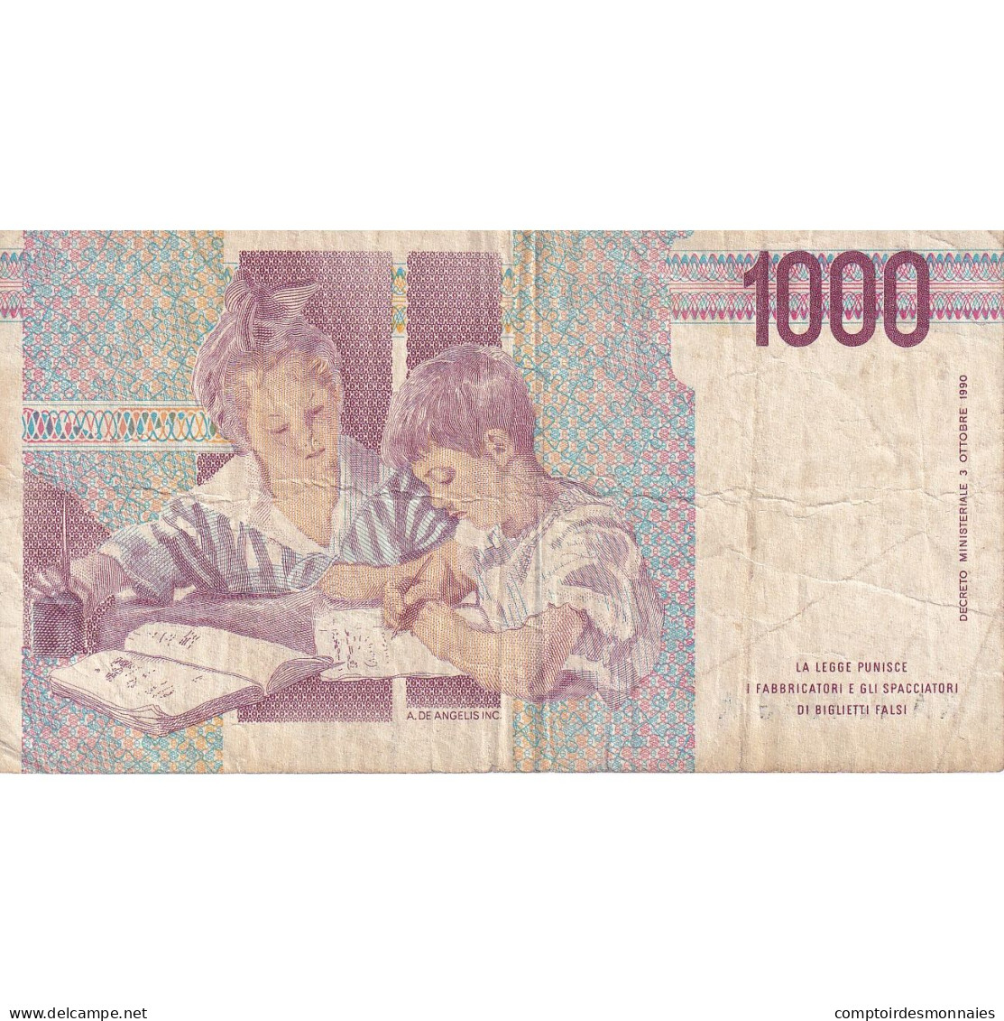 Italie, 1000 Lire, 1990, 1990-10-03, KM:114a, TB - 1000 Lire