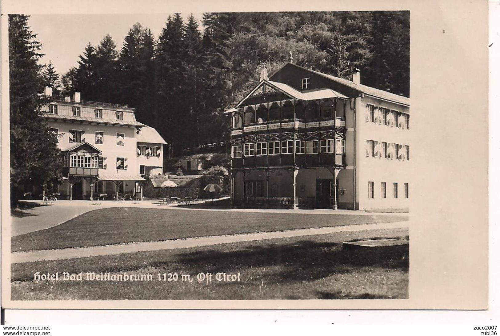 HOTEL BAD WEITLANBRUNN TIROL , B/N - VIAGGIATA, TIMBRO FIGURATO POSTE SILLIAN - Sillian