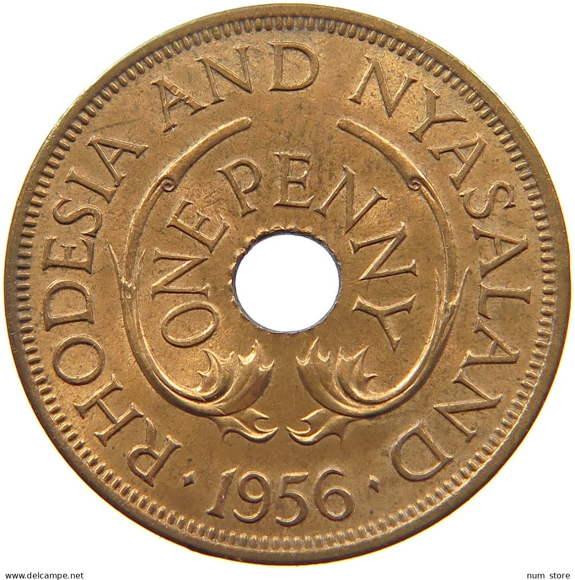 RHODESIA AND NYASALAND PENNY 1956 ELIZABETH II. (1952-2022) #MA 101925 - Rhodesia