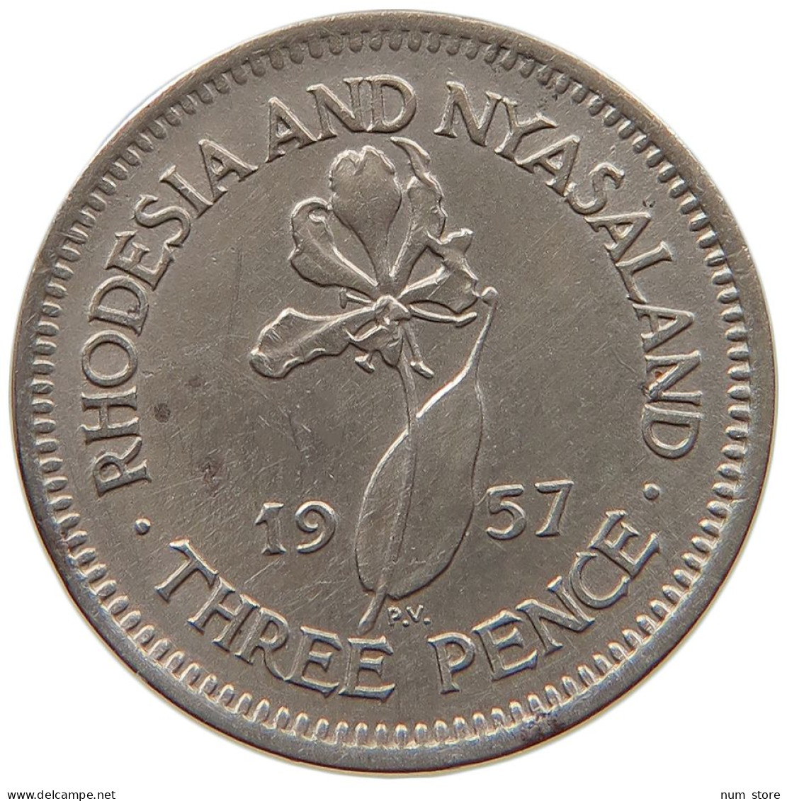 RHODESIA 3 PENCE 1957 ELIZABETH II. (1952-2022) #MA 066879 - Rhodesia