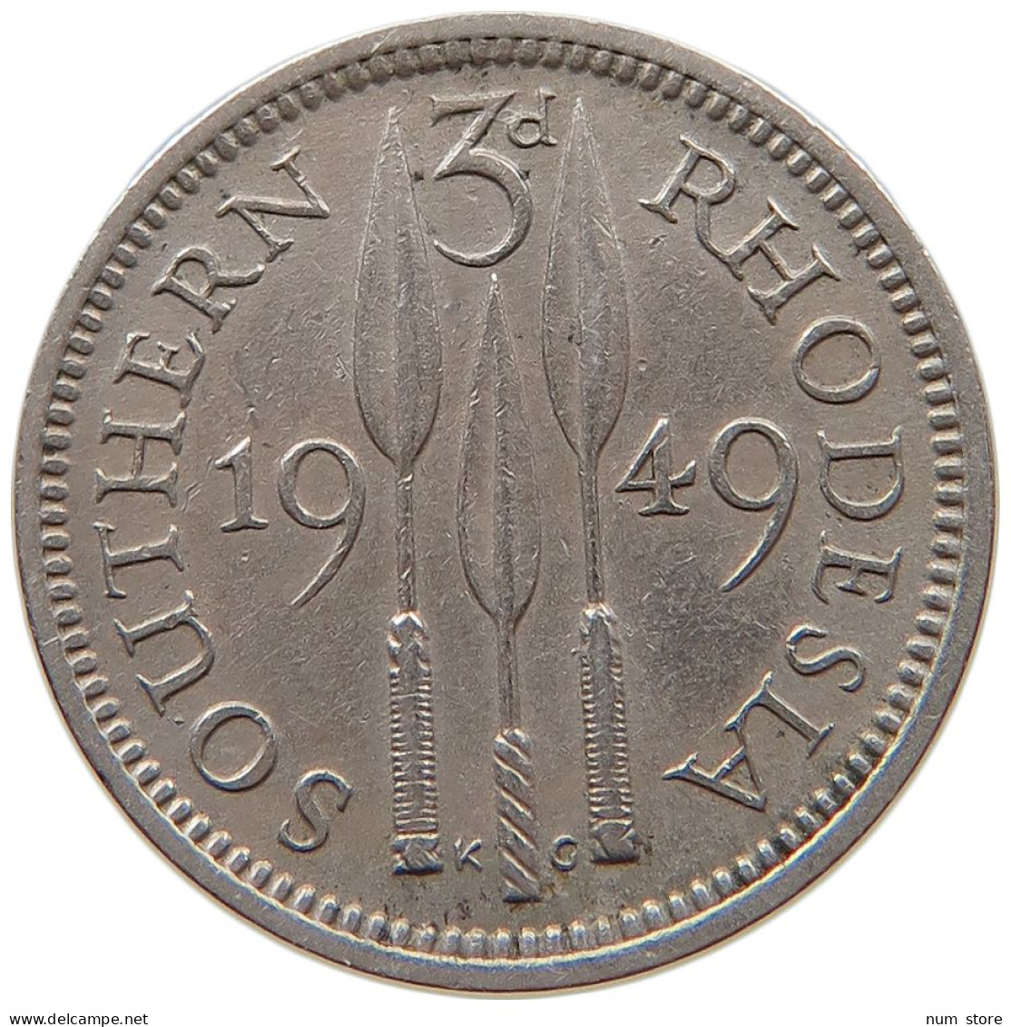 RHODESIA 3 PENCE 1949 GEORGE VI. (1936-1952) #MA 066880 - Rhodesia