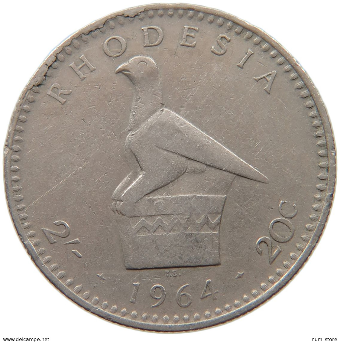 RHODESIA 20 CENTS 1964 ELIZABETH II. (1952-2022) #MA 067555 - Rhodesia