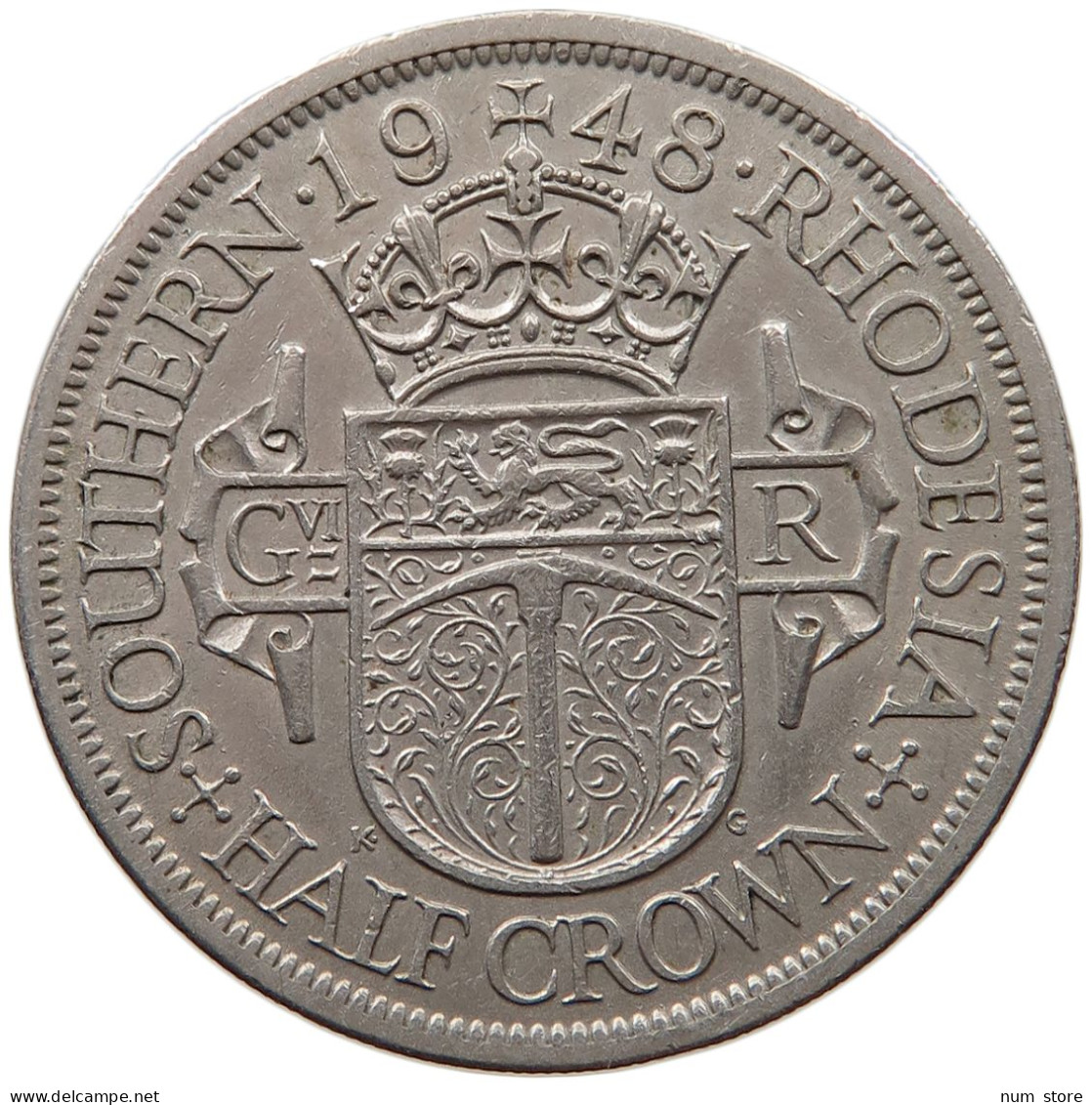 RHODESIA 1/2 CROWN 1948 GEORGE VI. (1936-1952) #MA 066874 - Rhodésie