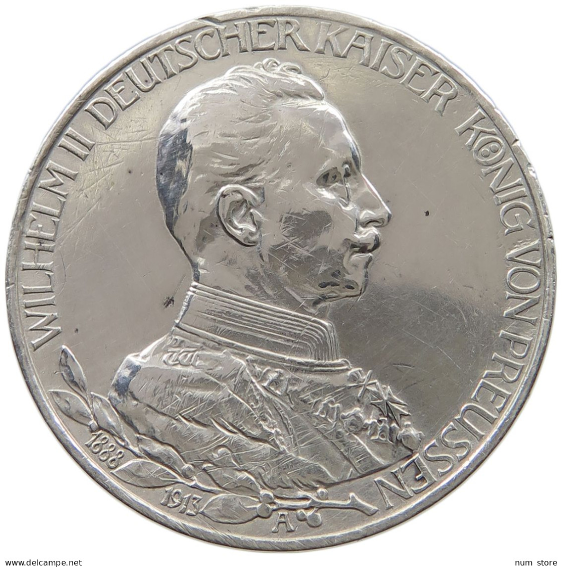 PREUSSEN 3 MARK 1913 WILHELM II. #MA 020867 - 2, 3 & 5 Mark Plata