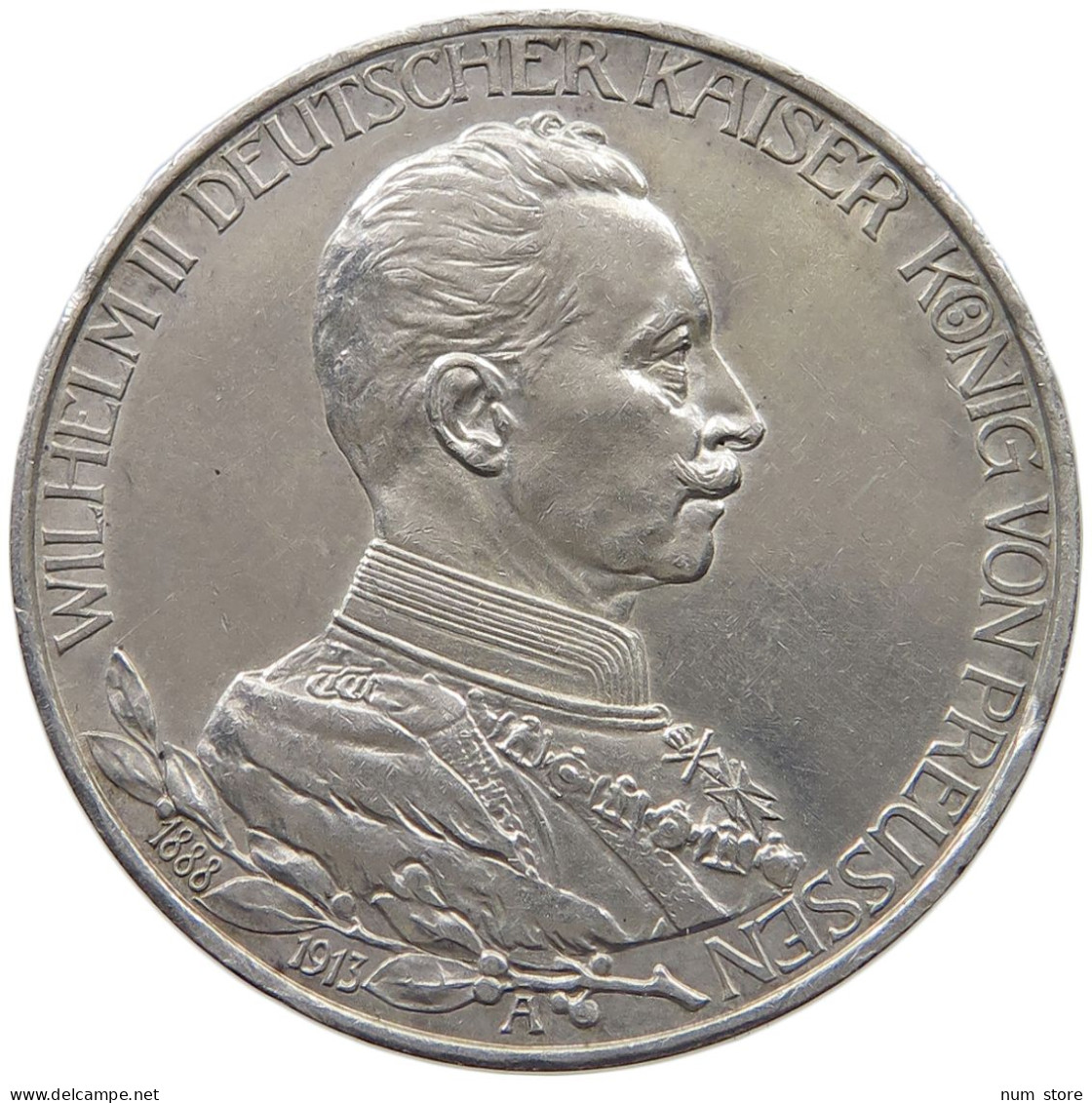 PREUSSEN 3 MARK 1913 WILHELM II. #MA 020868 - 2, 3 & 5 Mark Plata