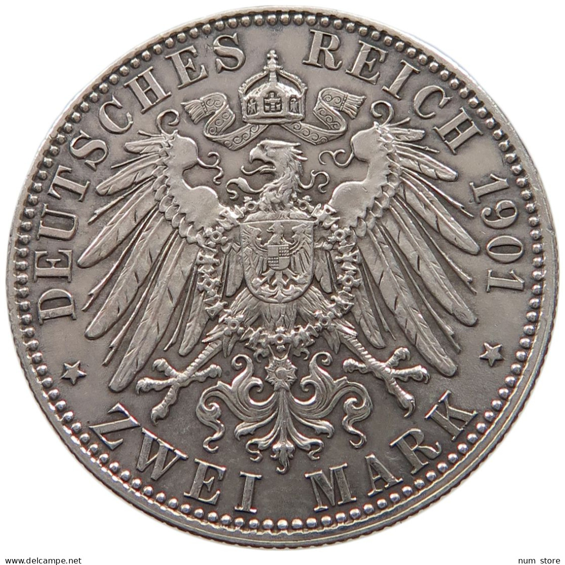 PREUSSEN 2 MARK 1901 WILHELM II. #MA 001500 - 2, 3 & 5 Mark Silber