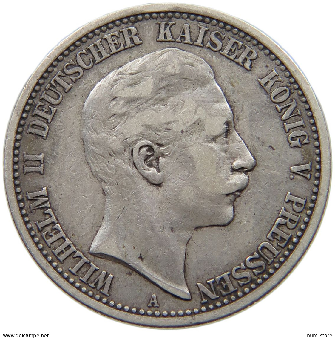 PREUSSEN 2 MARK 1905 WILHELM II. #MA 020929 - 2, 3 & 5 Mark Argent