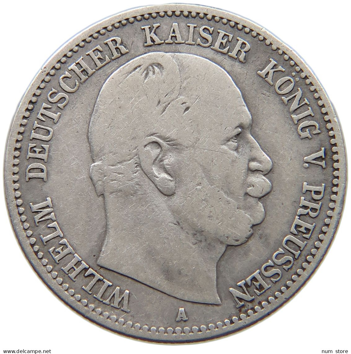 PREUSSEN 2 MARK 1876 A WILHELM I. 1861-1888 #MA 020928 - 2, 3 & 5 Mark Plata