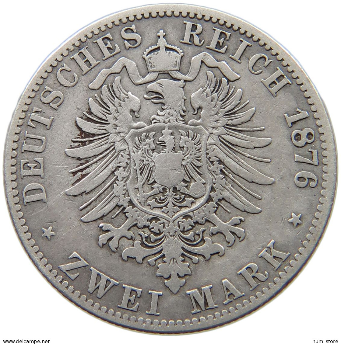 PREUSSEN 2 MARK 1876 A WILHELM I. 1861-1888 #MA 020928 - 2, 3 & 5 Mark Silver