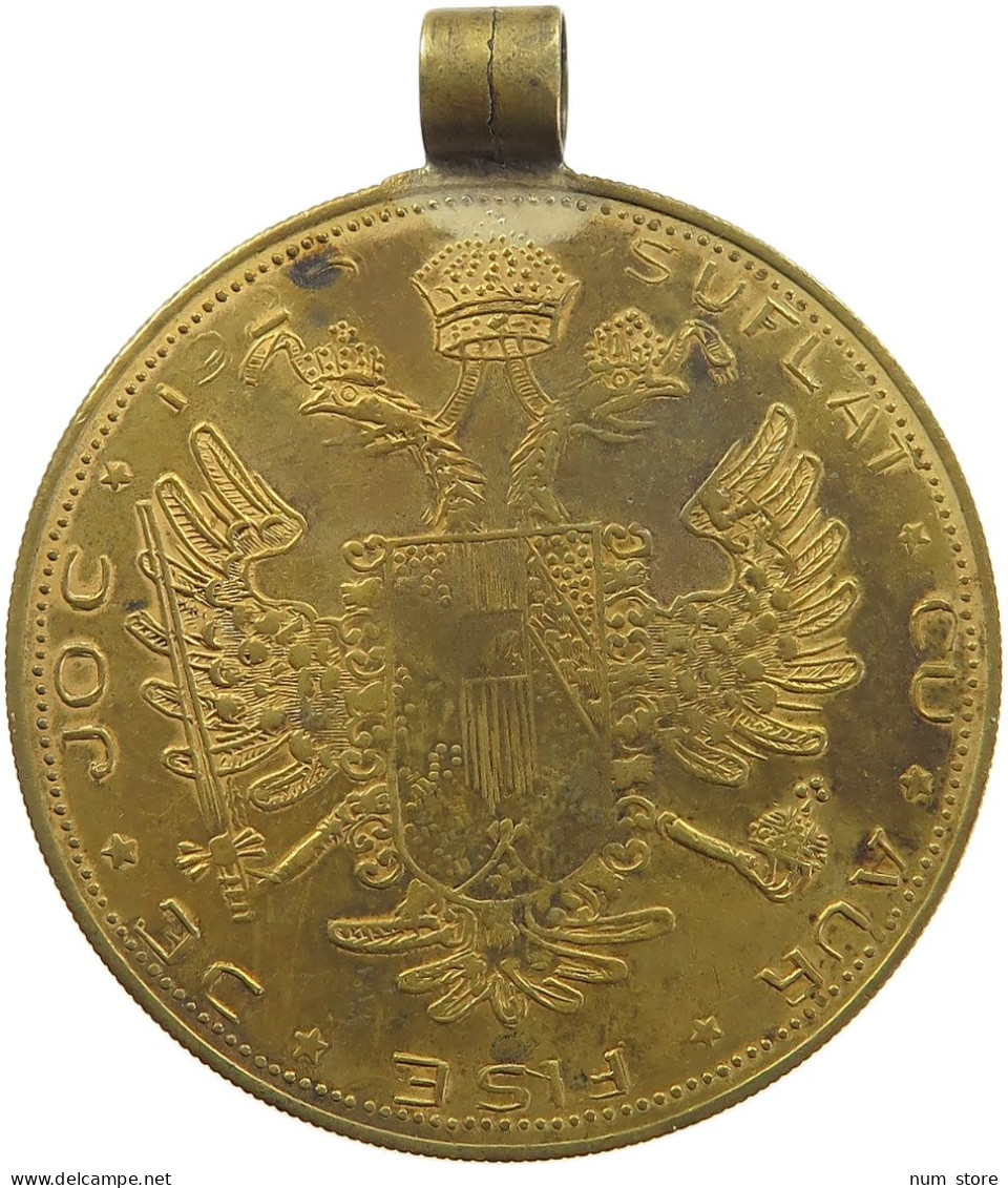 ROMANIA MEDAILLE  NIMIC FARA DUMNEZEUL, GOLD PLATED BRONZE MEDAL (4 DUKATEN SIZE) #MA 024015 - Roumanie