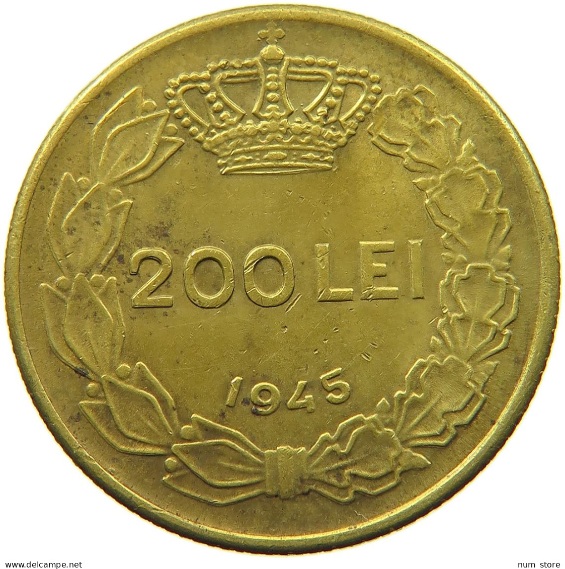 ROMANIA 200 LEI 1945 MIHAI I. 1940-1947 OFF-CENTER #MA 099158 - Roumanie