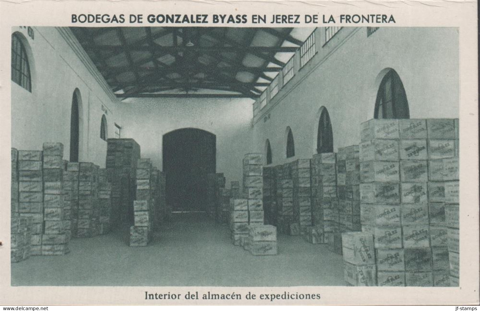 1930. ESPANA. Fine Postcard With Sherry Motive. BODEGAS DE GONZALEZ BYASS EN JEREZ DE LA FRONTERA. Interio... - JF445061 - Andere & Zonder Classificatie