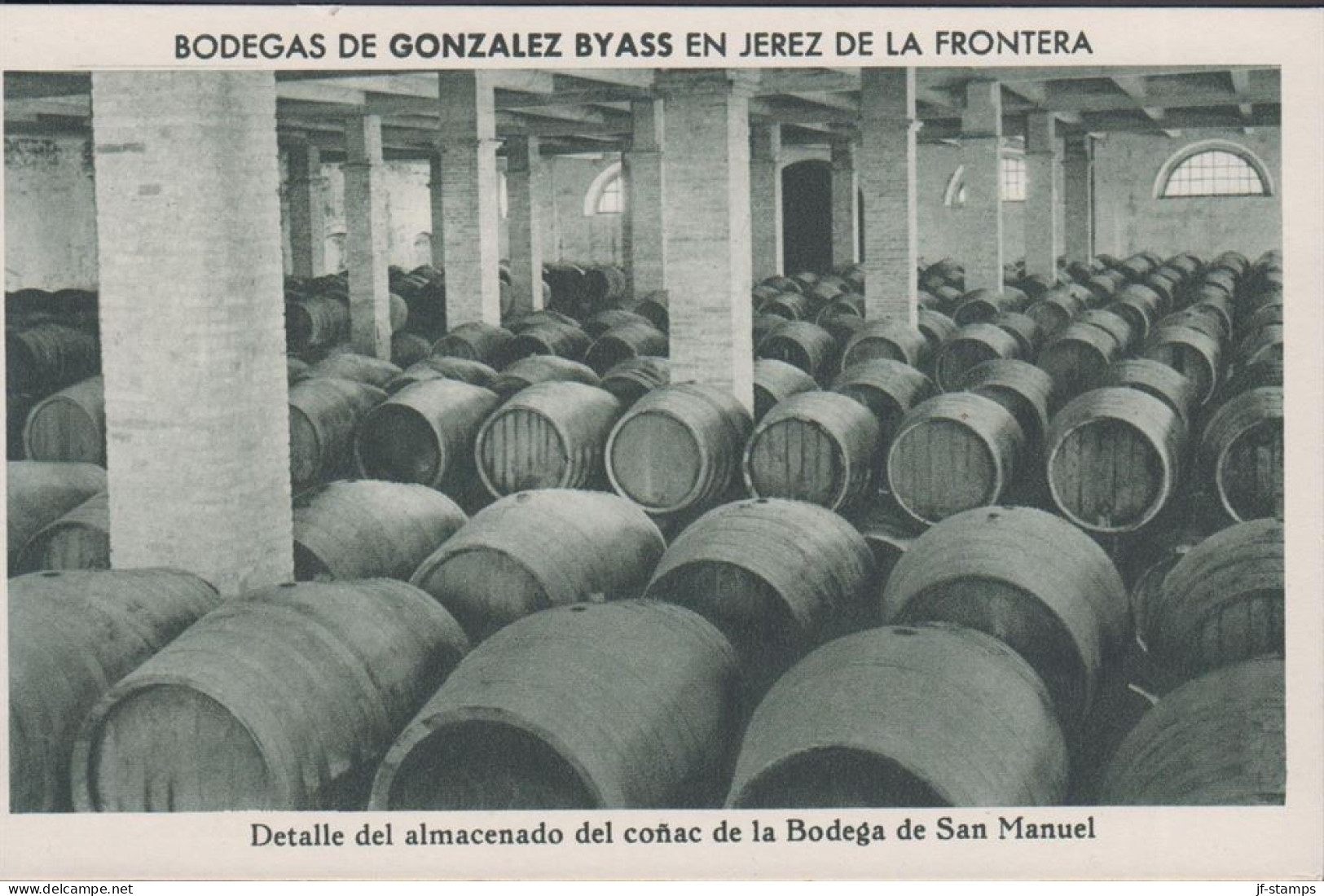 1930. ESPANA. Fine Postcard With Sherry Motive. BODEGAS DE GONZALEZ BYASS EN JEREZ DE LA FRONTERA. Detalle... - JF445064 - Autres & Non Classés