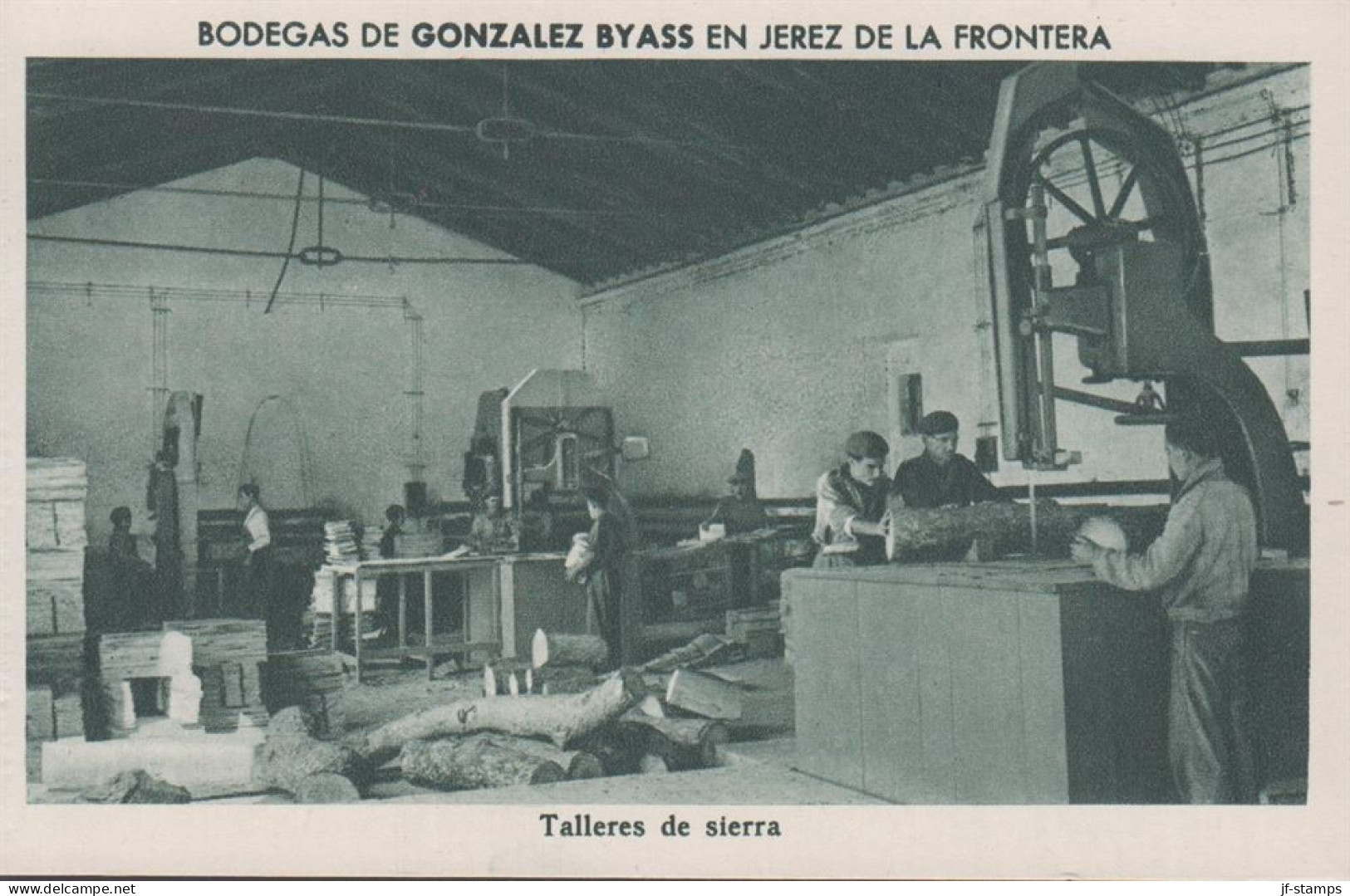 1930. ESPANA. Fine Postcard With Sherry Motive. BODEGAS DE GONZALEZ BYASS EN JEREZ DE LA FRONTERA. Tallere... - JF445065 - Altri & Non Classificati