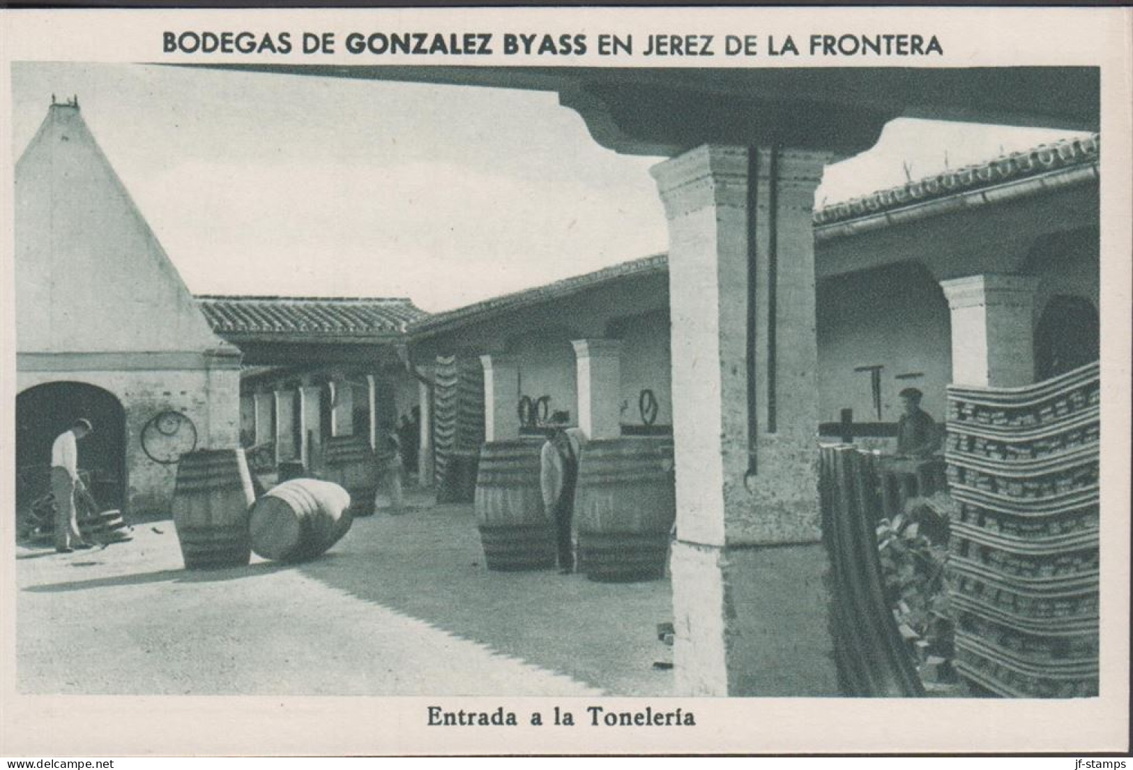 1930. ESPANA. Fine Postcard With Sherry Motive. BODEGAS DE GONZALEZ BYASS EN JEREZ DE LA FRONTERA. Entrada... - JF445066 - Other & Unclassified