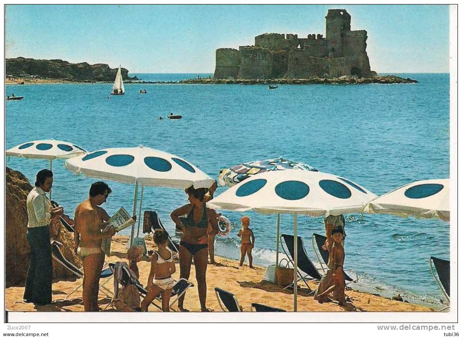 LE CASTELLA -  CASTELLO ARAGONESE - COLORI VIAGGIATA  1975 - ANIMATA  - BELLISSIMA   AFFRANCATURA - Crotone