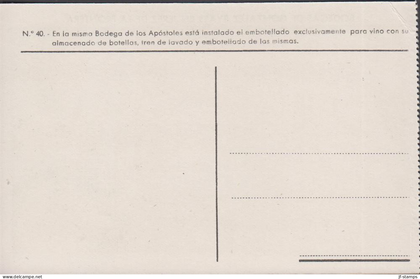 1930. ESPANA. Fine Postcard With Sherry Motive. BODEGAS DE GONZALEZ BYASS EN JEREZ DE LA FRONTERA. Embotel... - JF445076 - Other & Unclassified