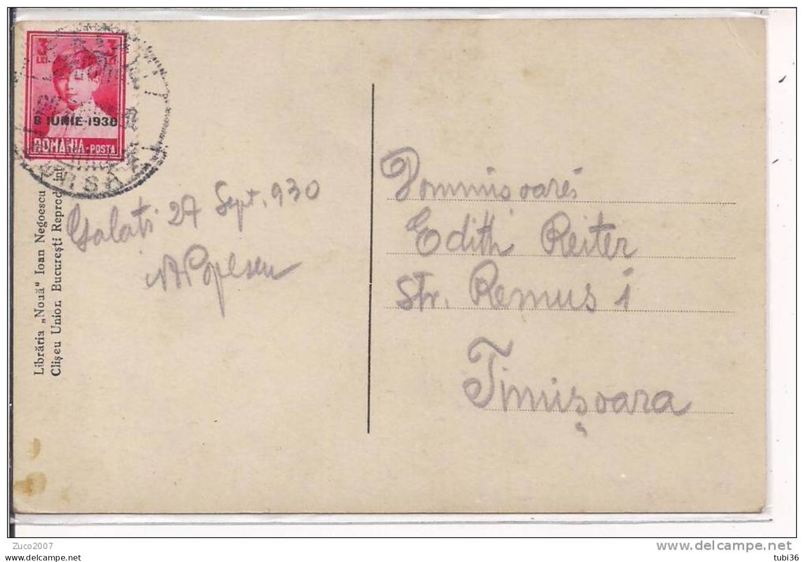 ROMANIA POSTA, 3 LEI , 8 IUNIE 1930, ON Po&#537;tal&#259; UTILIZEAZ&#258; 29 Septembrie 1930, GAL PENTRU TIMISOARA, - Postmark Collection