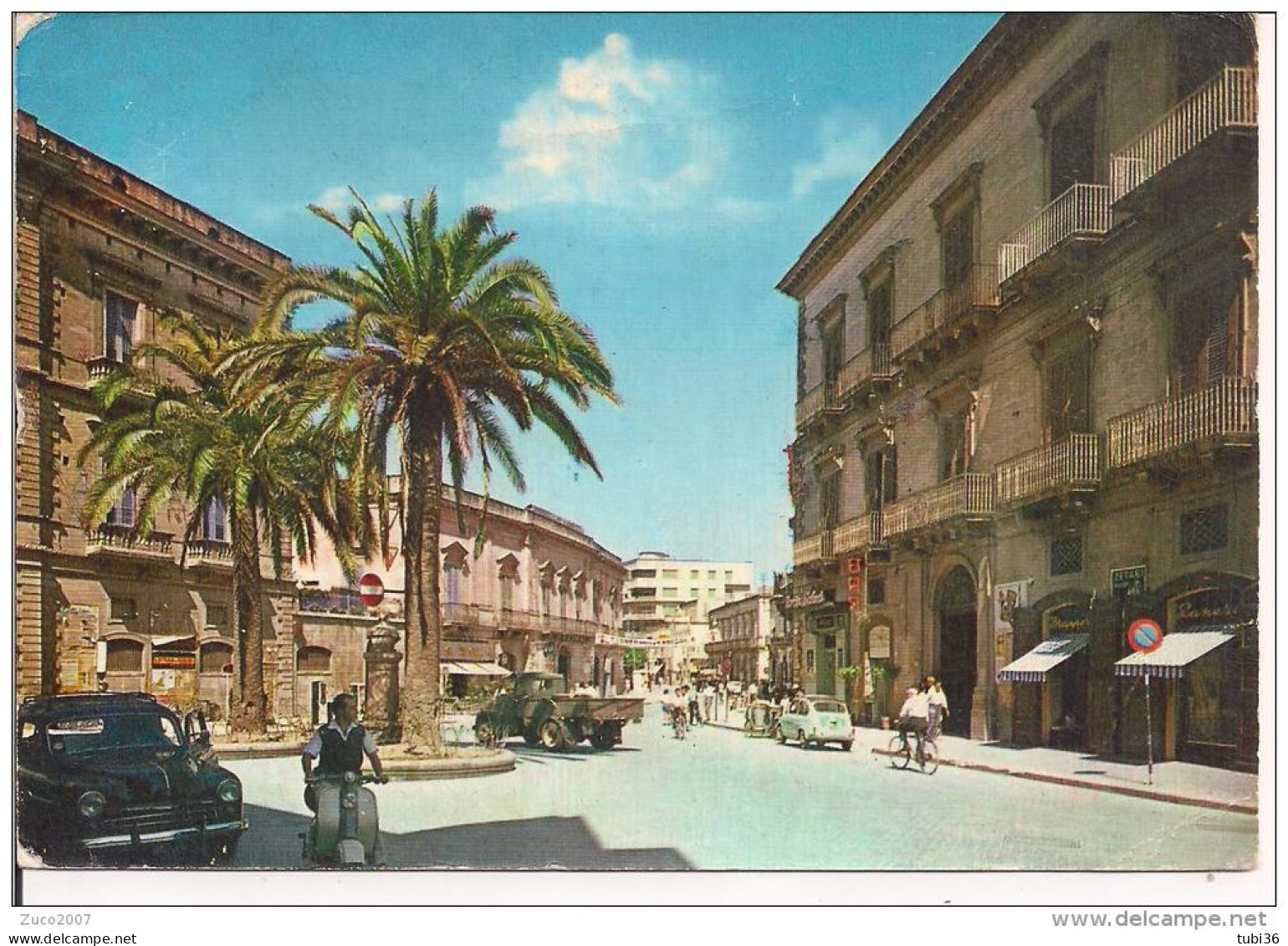 ANDRIA, VIA RUGGERO SETTIMO, COLORI,ANIMATA,AUTO D'EPOCA,  VIAGGIATA  1962, - Andria