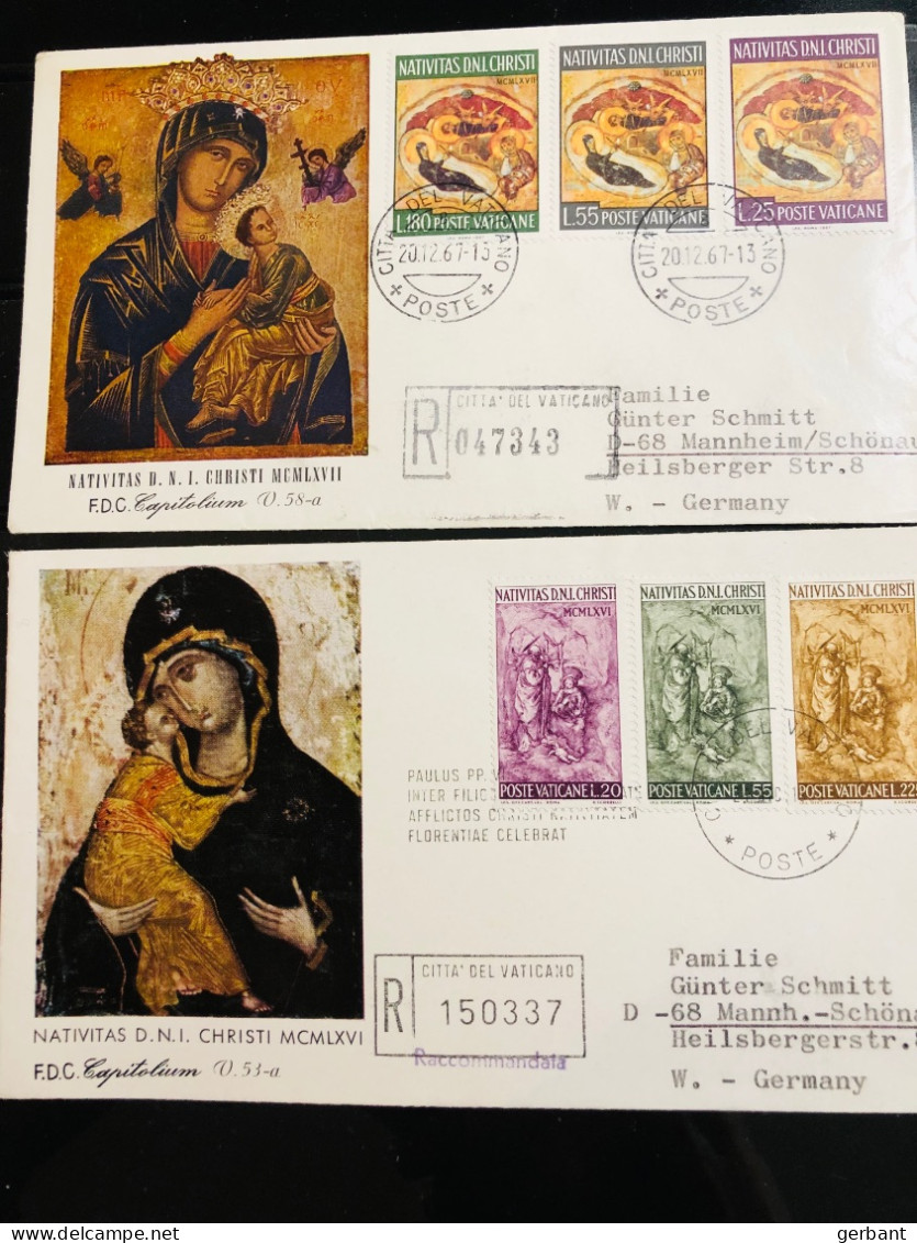Vatican : 2 Lettres Nativité - Covers & Documents