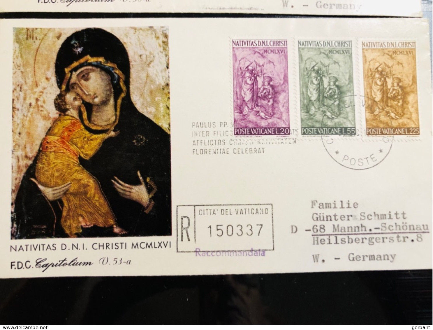 Vatican : 2 Lettres Nativité - Covers & Documents