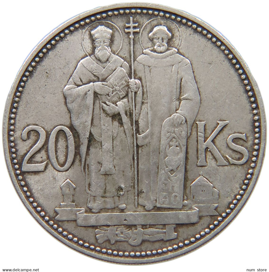 SLOVAKIA 20 KORUN 1941 DOUBLE CROSS - VERY RARE #MA 025134 - Slowakei