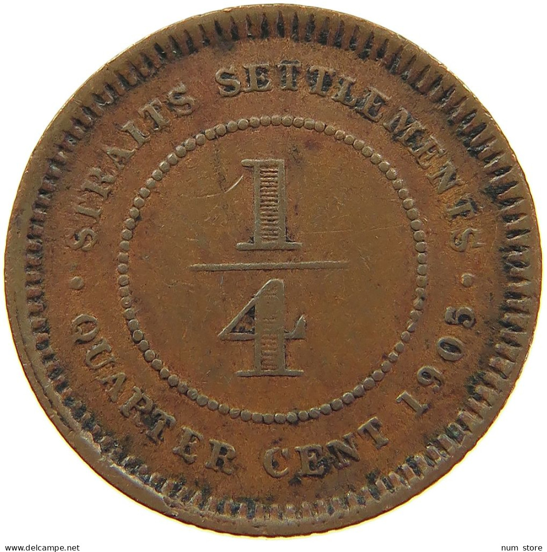 STRAITS SETTLEMENTS 1/4 CENT 1905 EDWARD VII., 1901 - 1910 #MA 068535 - Colonie