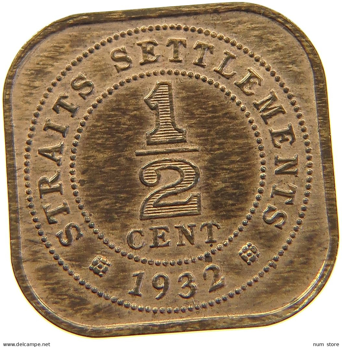 STRAITS SETTLEMENTS 1/2 CENT 1932 GEORGE V. (1910-1936) #MA 068534 - Kolonies