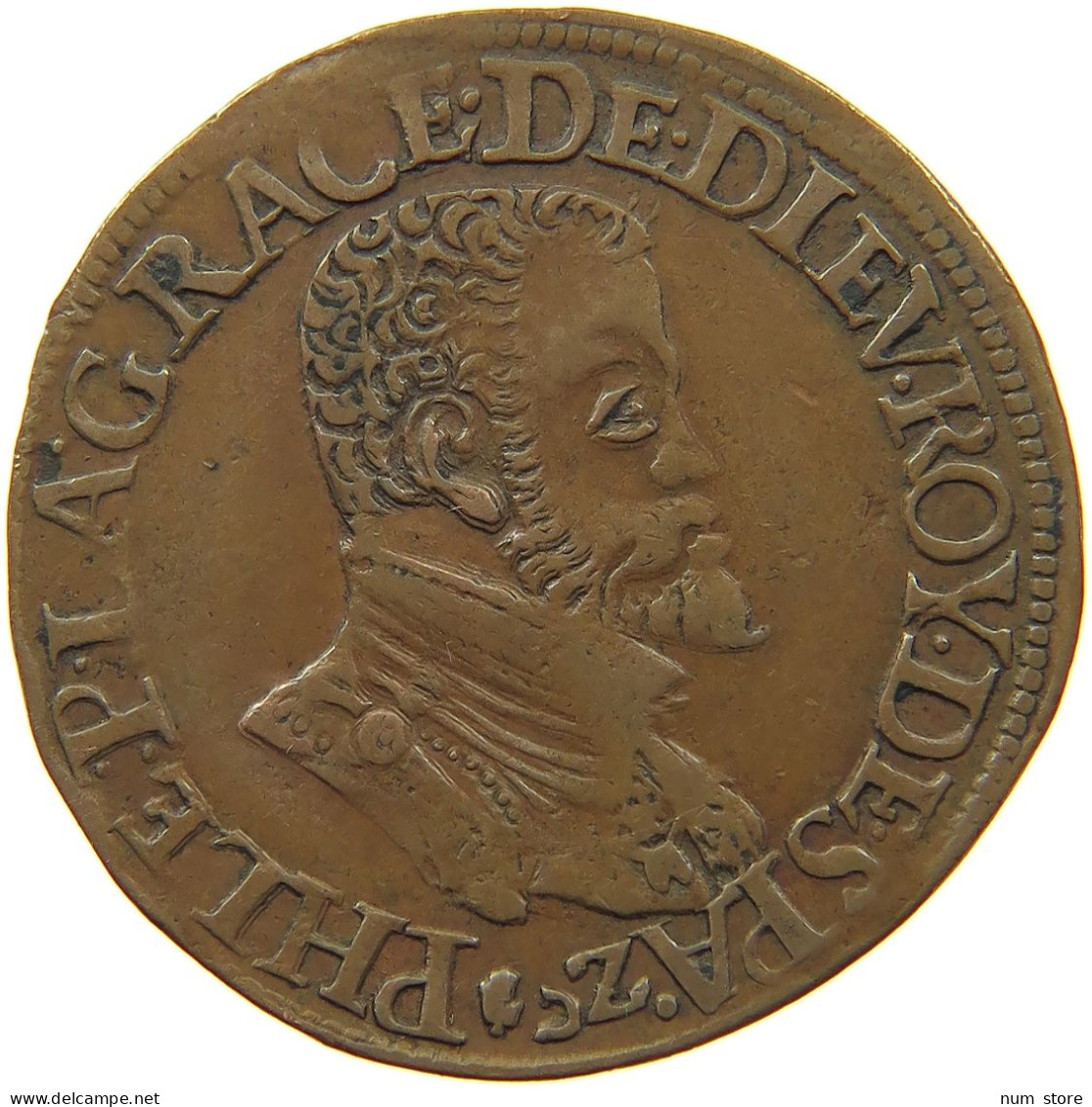 SPANISH NETHERLANDS JETON 1592 FELIPE II. 1556-1598 ANTWERP 'BUREAU DES FINANCES' #MA 103939 - Pays Bas Espagnols