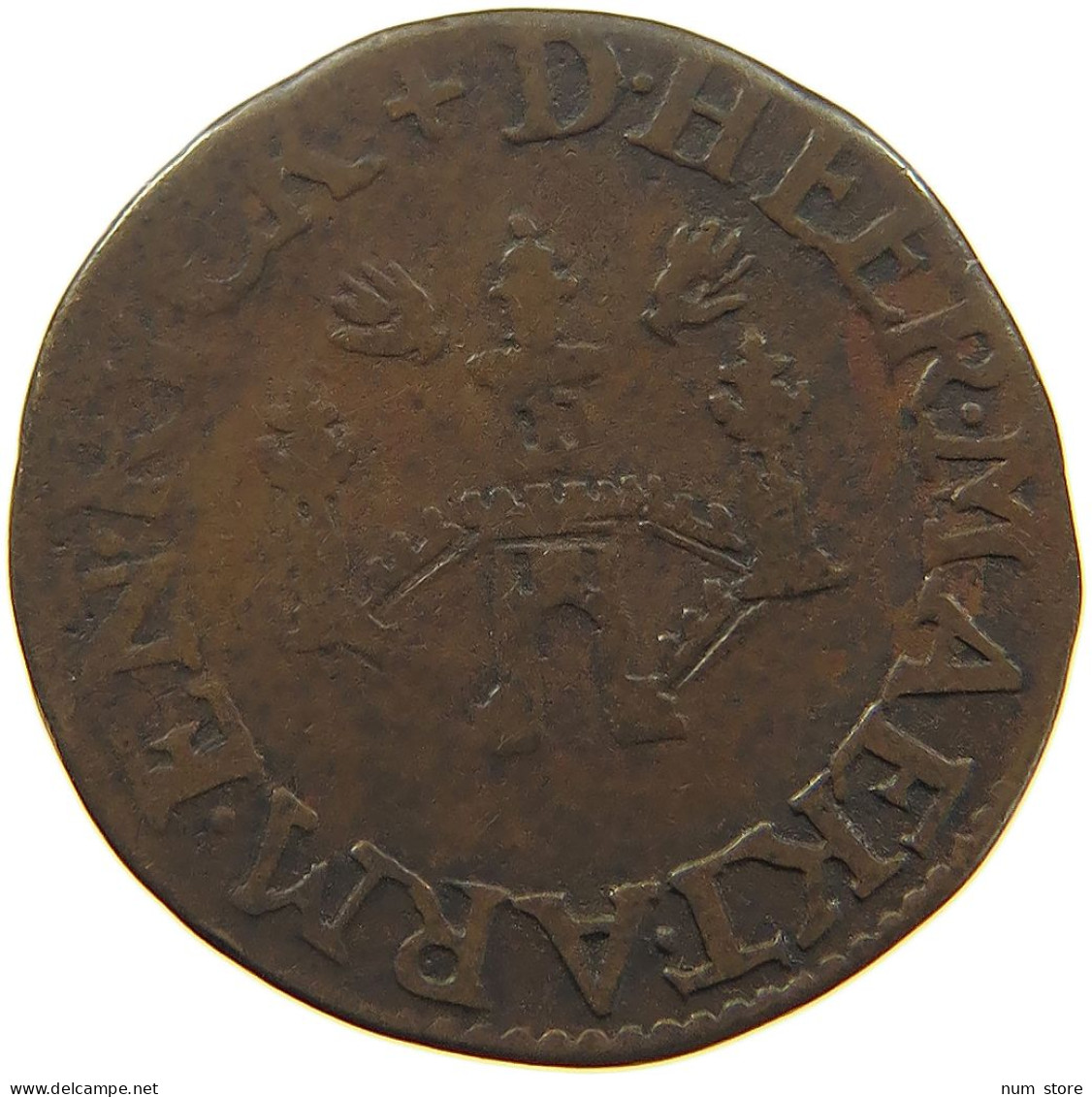 SPANISH NETHERLANDS ANTWERP JETON BROTMARKE 1605 B ALBERT & ISABELLA (1598-1621) #MA 105032 - Spanish Netherlands