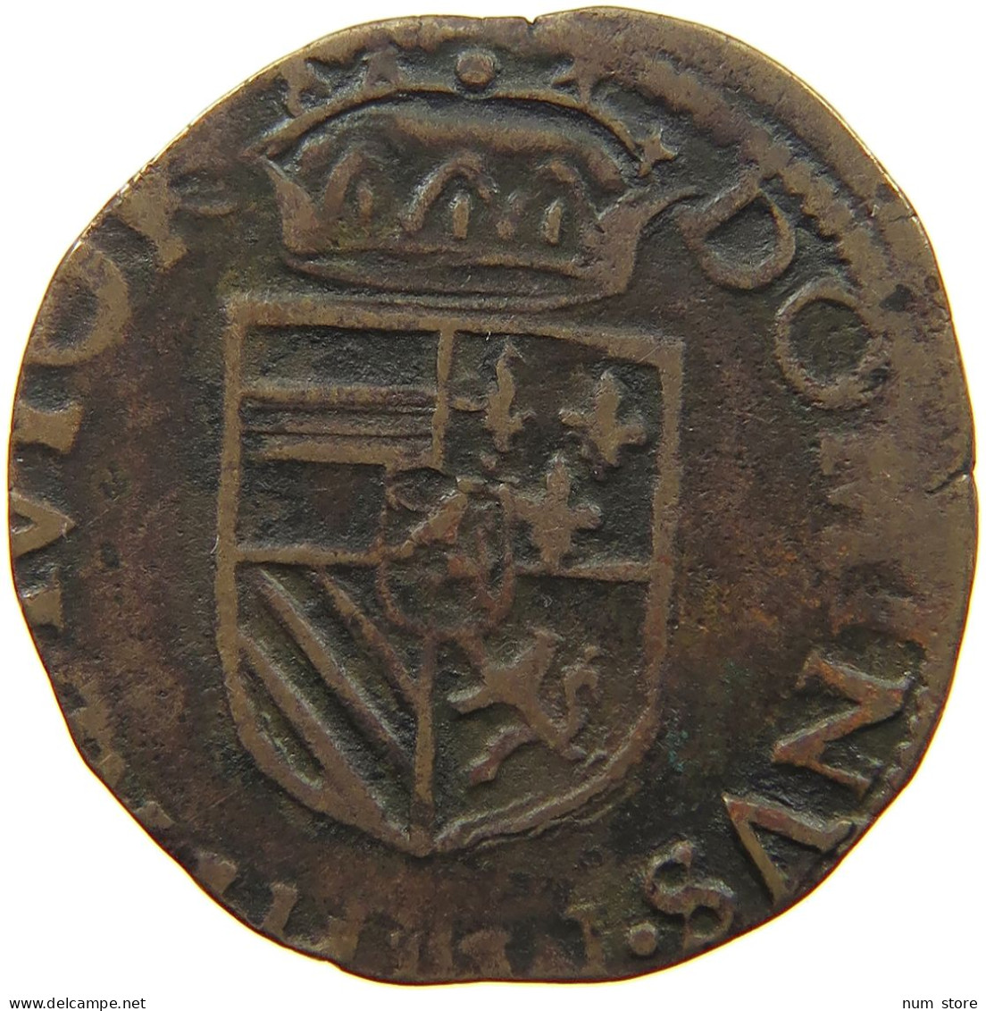 SPANISH NETHERLANDS DUIT GIGOT 1594 FELIPE II. MAASTRICHT #MA 021802 - Paesi Bassi Spagnoli