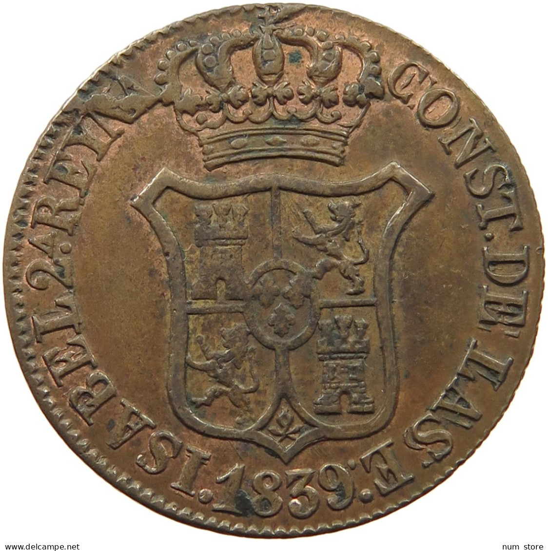 SPAIN CATALONIA 6 CUARTOS 1839 ISABELLA II. 1833 - 1868. #MA 005268 - Monedas Provinciales