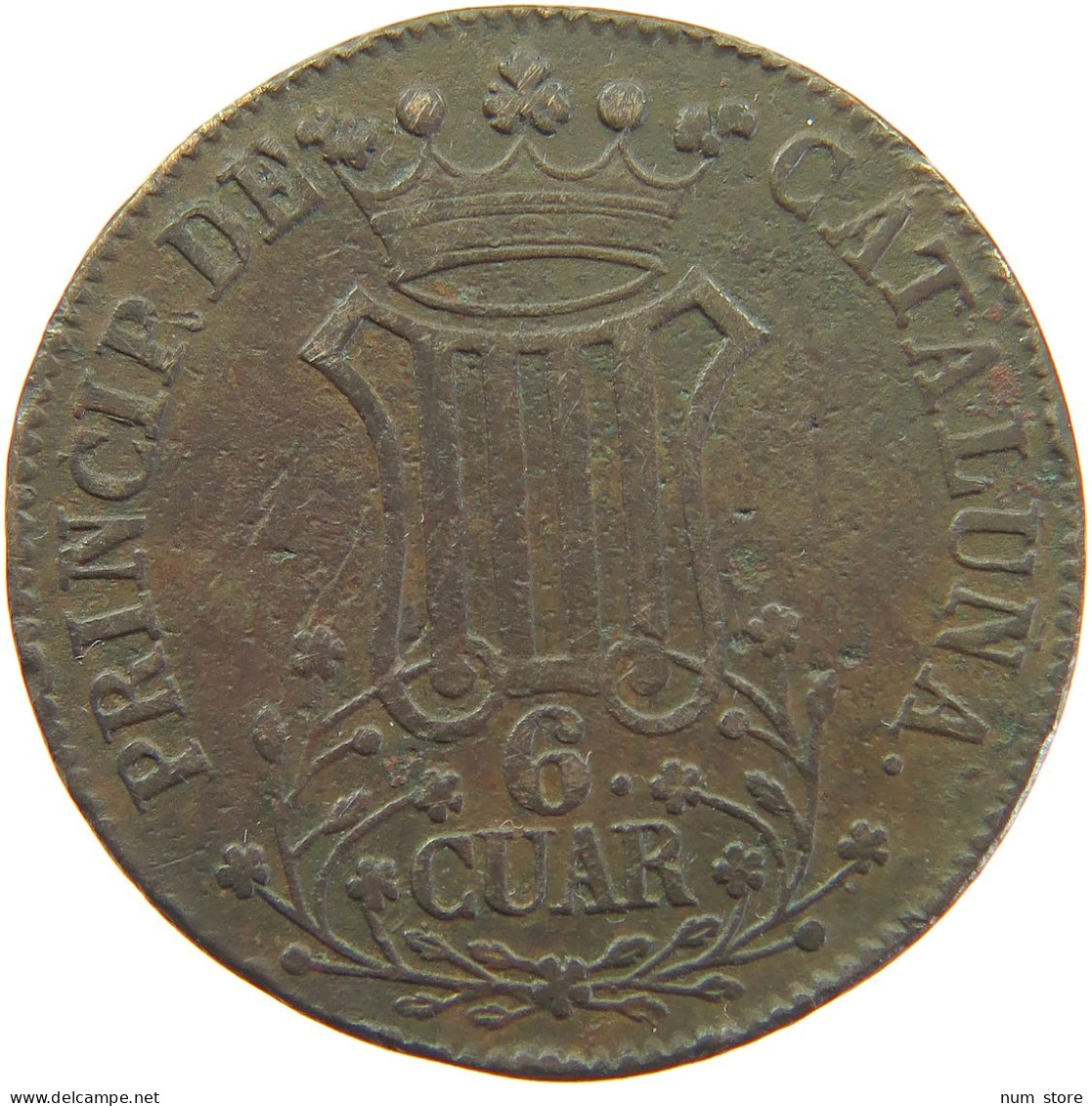 SPAIN CATALONIA 4 CUARTOS QUARTOS 1838 ISABELL II. (1833–1868) #MA 059627 - Monedas Provinciales