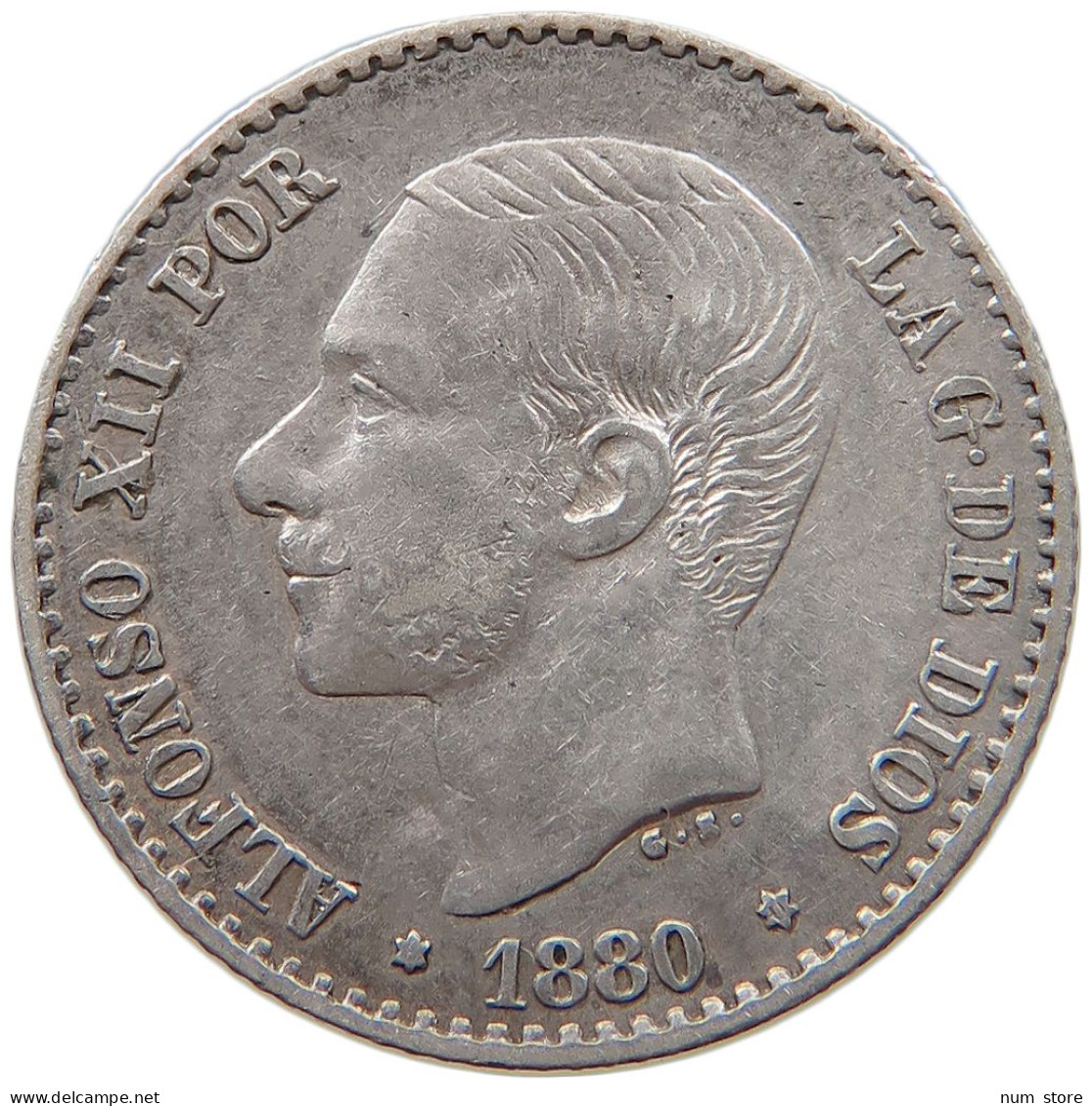 SPAIN 50 CENTIMOS 1880 ALFONSO XII. (1874–1885) #MA 065717 - Premières Frappes