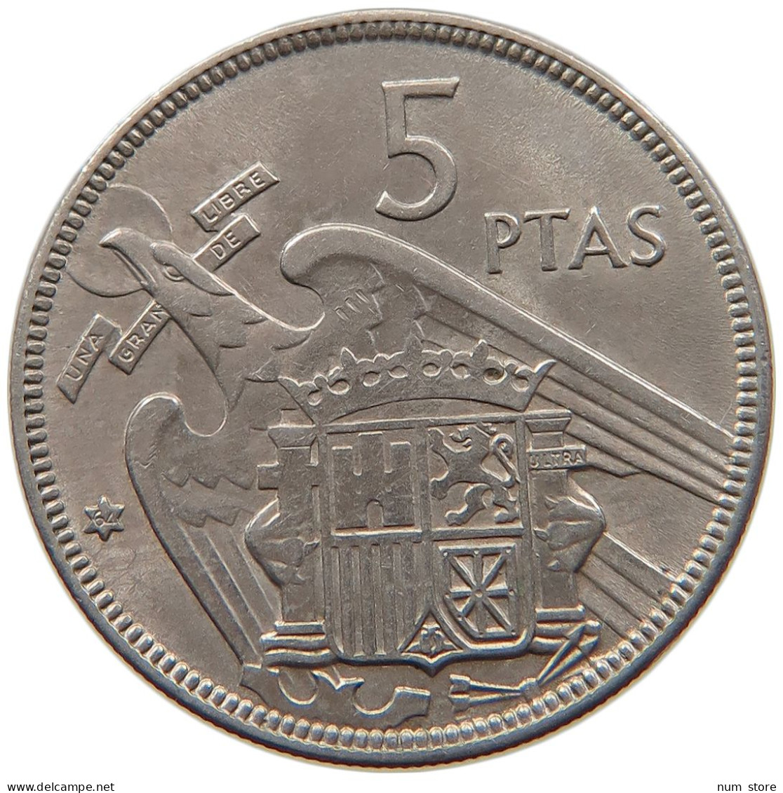 SPAIN 5 PESETAS 1957 64  #MA 067623 - 5 Pesetas