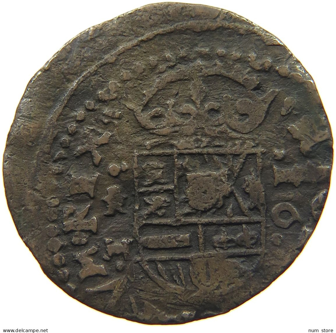 SPAIN 16 MARAVEDIS 1664 FELIPE IV. OFF-CENTER #MA 022468 - Premières Frappes