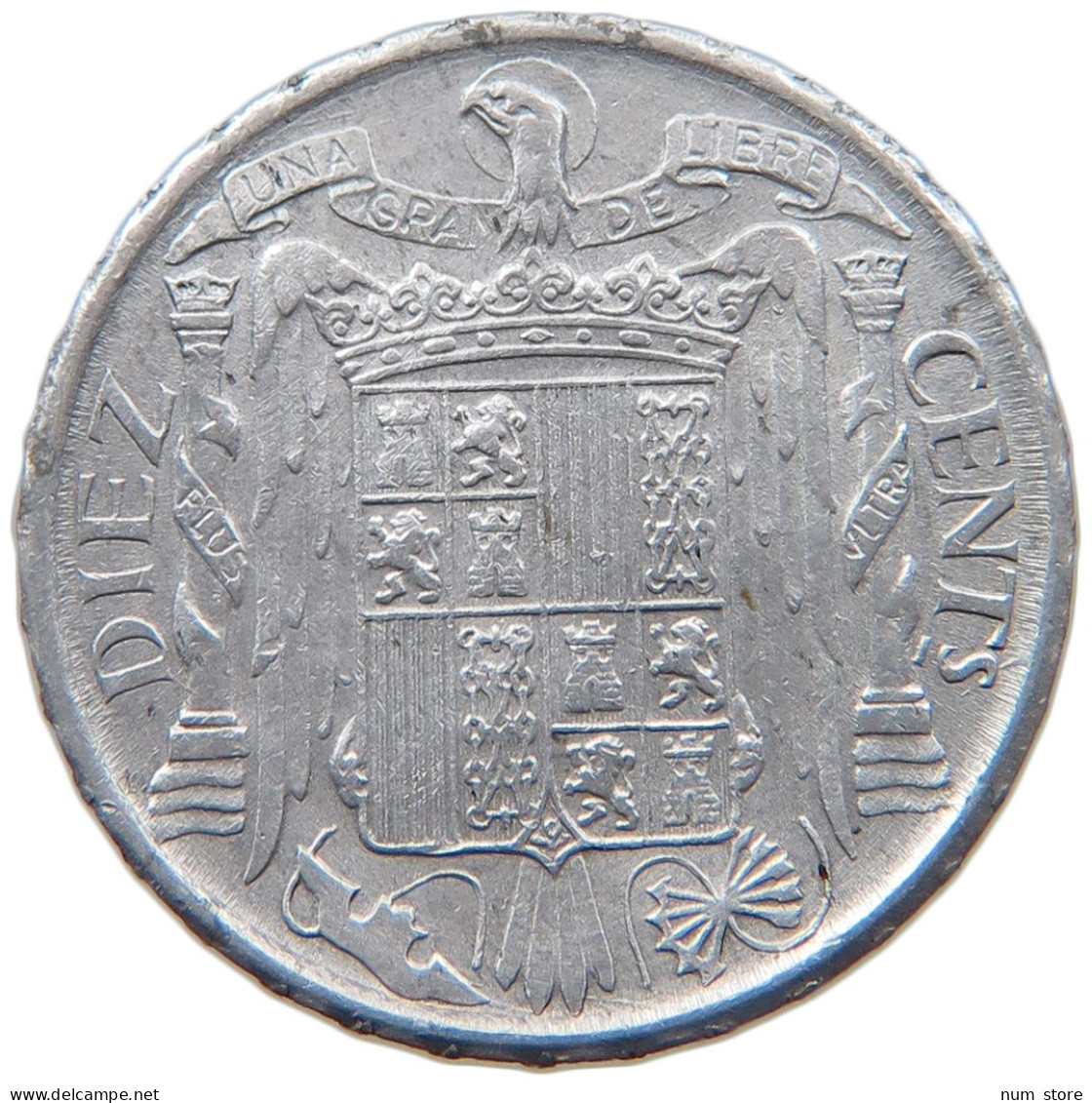 SPAIN 10 CENTIMOS 1945 FRANCISCO FRANCO 1939-1975 #MA 098812 - 10 Centesimi