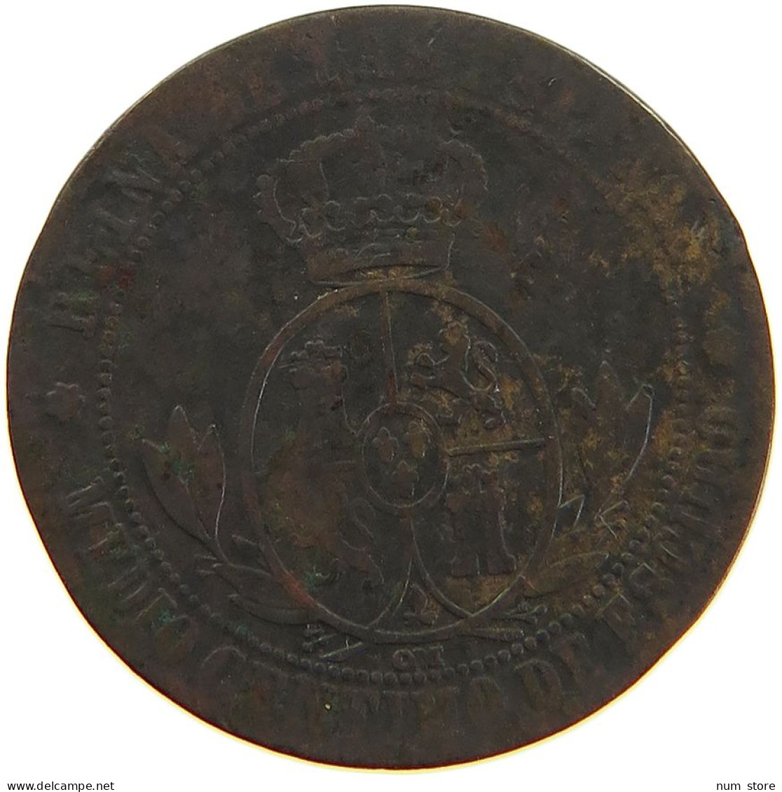 SPAIN 1/2 CENTIMO 1866 ISABELL II. (1833–1868) #MA 100668 - First Minting