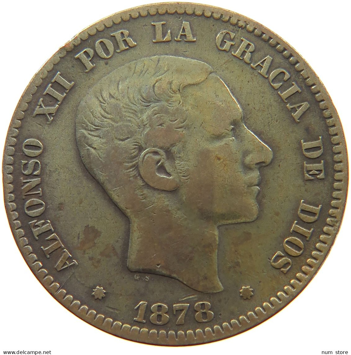 SPAIN 10 CENTIMOS 1878 ALFONSO XII. (1874 - 1885) #MA 065657 - Premières Frappes