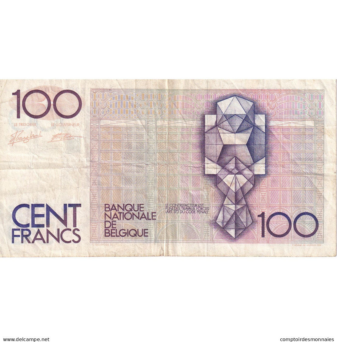 Belgique, 100 Francs, KM:140a, TB+ - 100 Francs