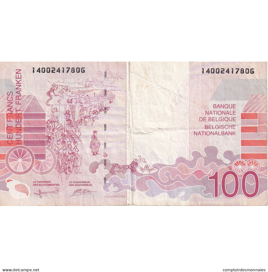 Belgique, 100 Francs, KM:147, TTB - 100 Frank