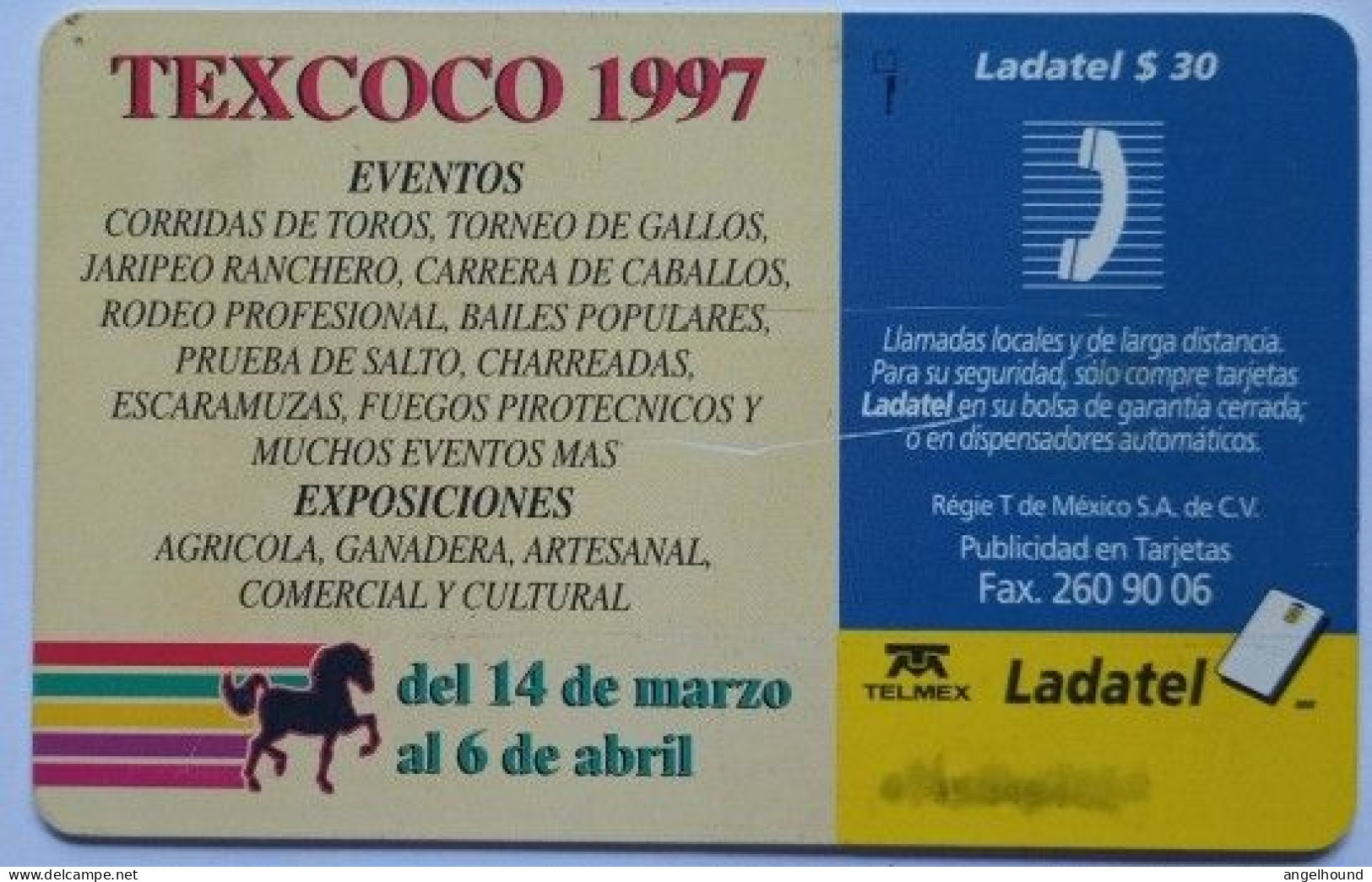 Mexico Ladatel $30 Chip Card - Feria Texcoco 1997 - Mexique