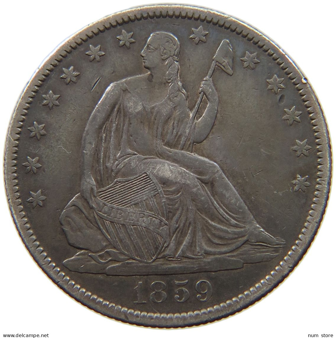 USA HALF (1/2) DOLLAR 1859 O  #MA 009586 - 1839-1891: Seated Liberty