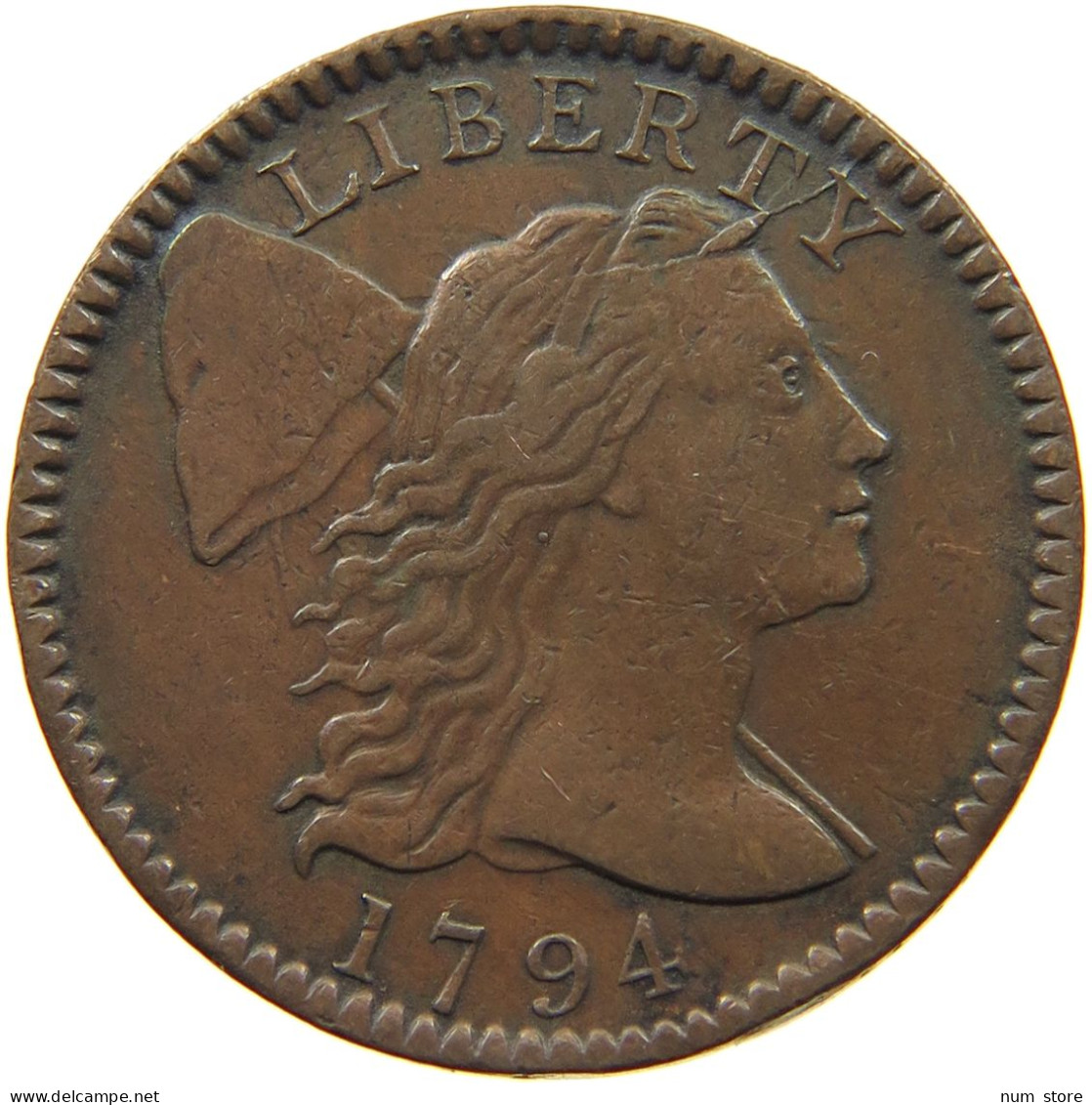 USA LARGE CENT 1794 LIBERTY CAP, EXACT HEAD OF 1795 #MA 008312 - 1793-1796: Prémices