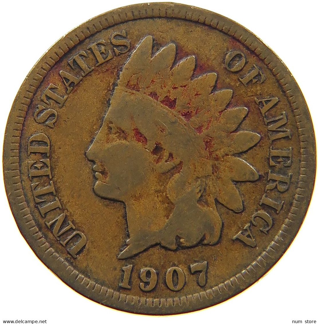 USA CENT 1907 INDIAN HEAD #MA 067857 - 1859-1909: Indian Head