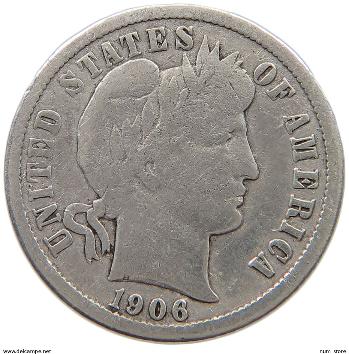 USA DIME 1906 D  #MA 021168 - 1892-1916: Barber