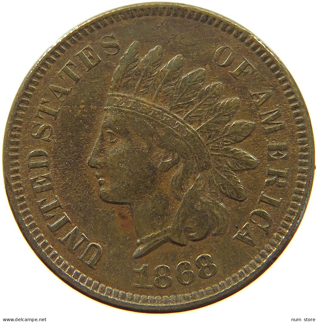 USA CENT 1868 INDIAN HEAD #MA 065146 - 1859-1909: Indian Head