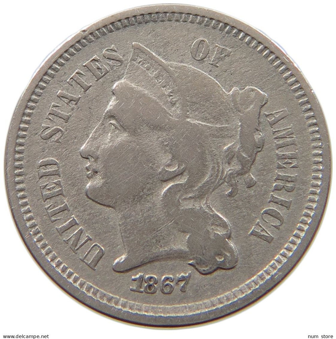 USA 3 CENTS 1867  #MA 003190 - 2, 3 & 20 Cents